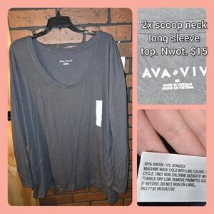 Ava & Viv Charcoal Long Sleeve Top